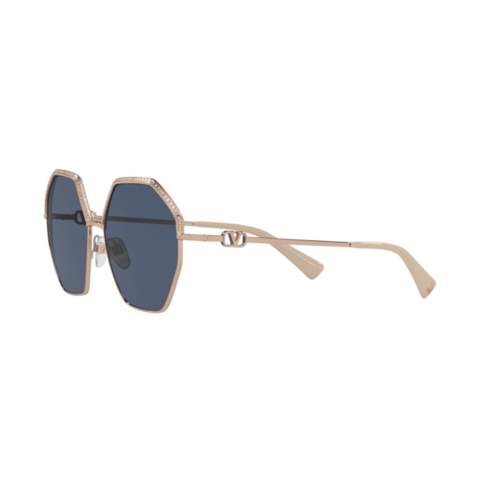 Valentino Hexagonal Crystal Trimmed Sunglasses